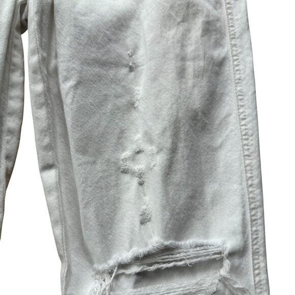 7 for All Mankind Denim High Waist Cropped Straight Leg Jeans Women's 28 White - Picture 5 of 15